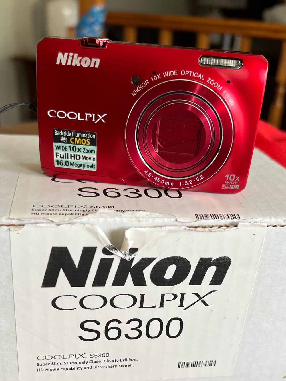 Vintage Nikon COOLPIX S6300 Compact Digital Camera - Red